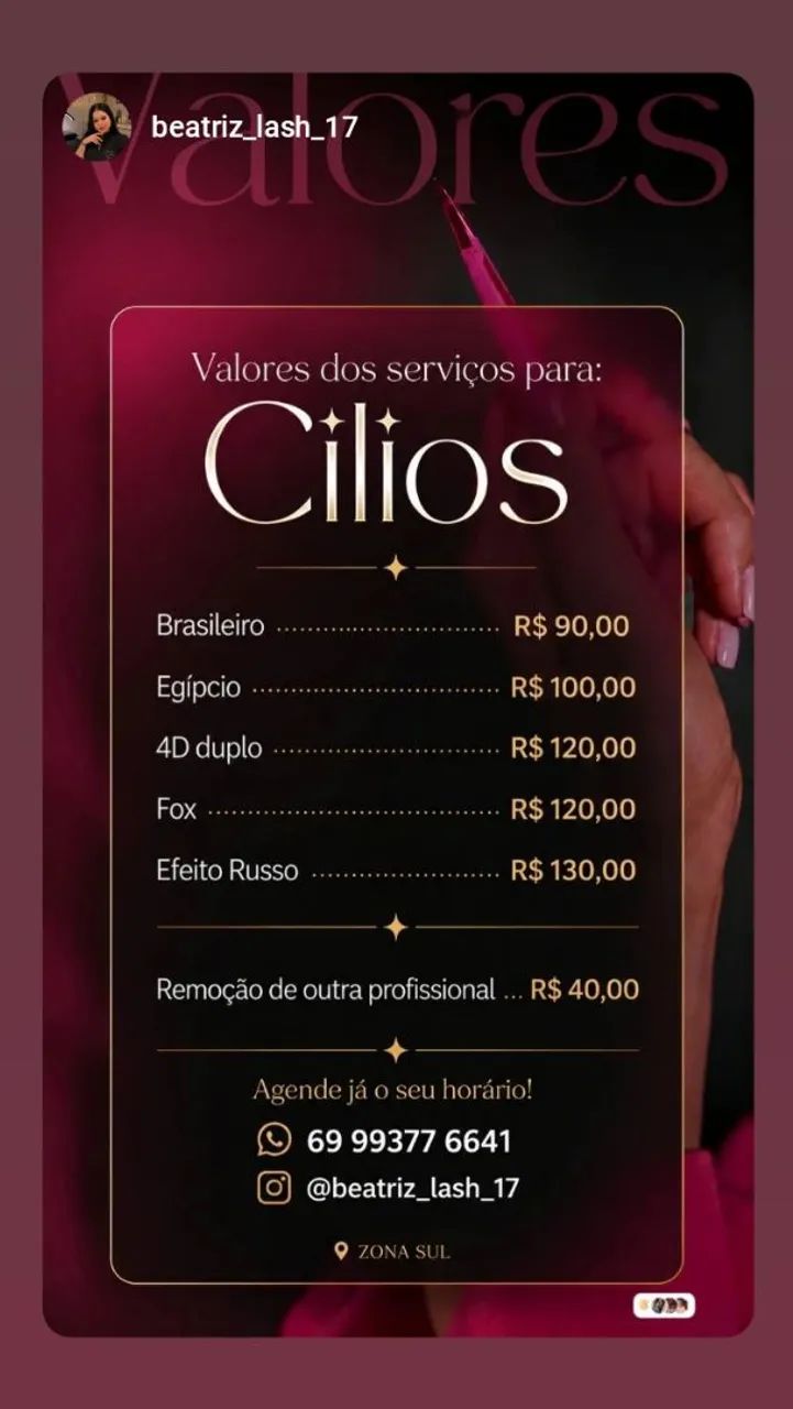 Extensão de cílios 