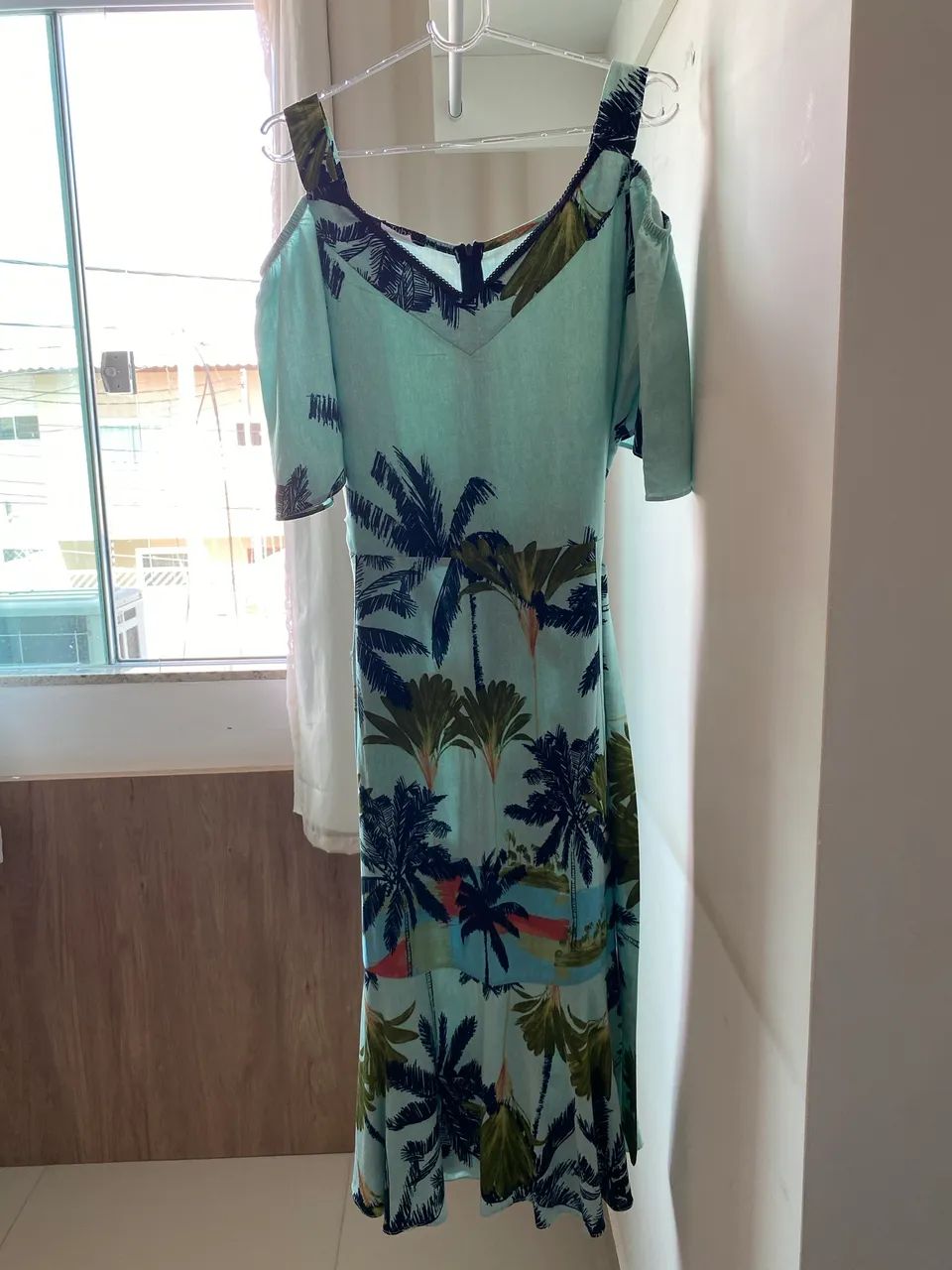 Vestido plus size longo estampado 