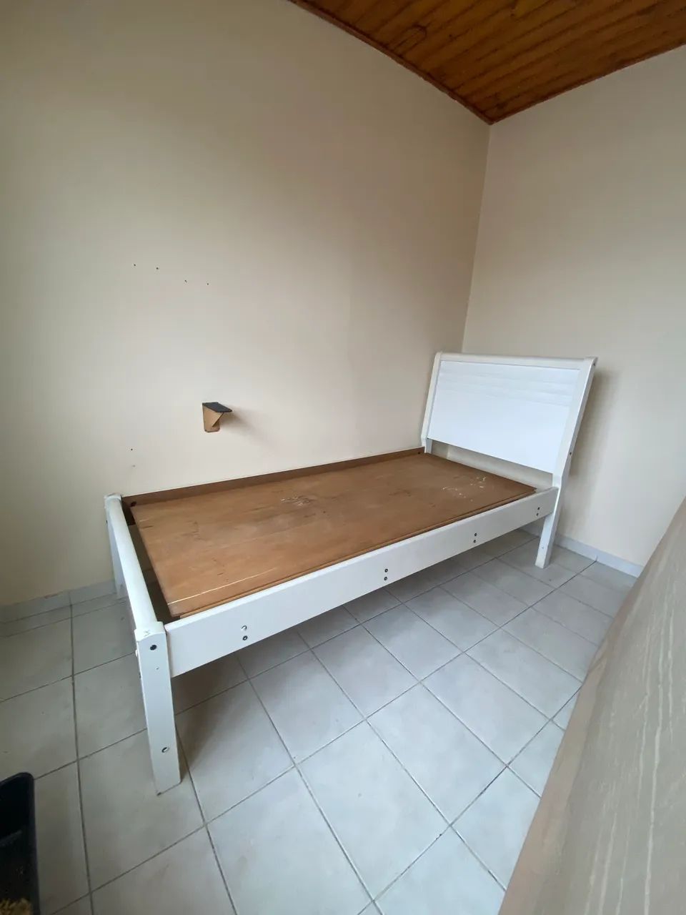 Cama de Solteiro Branca MDF 