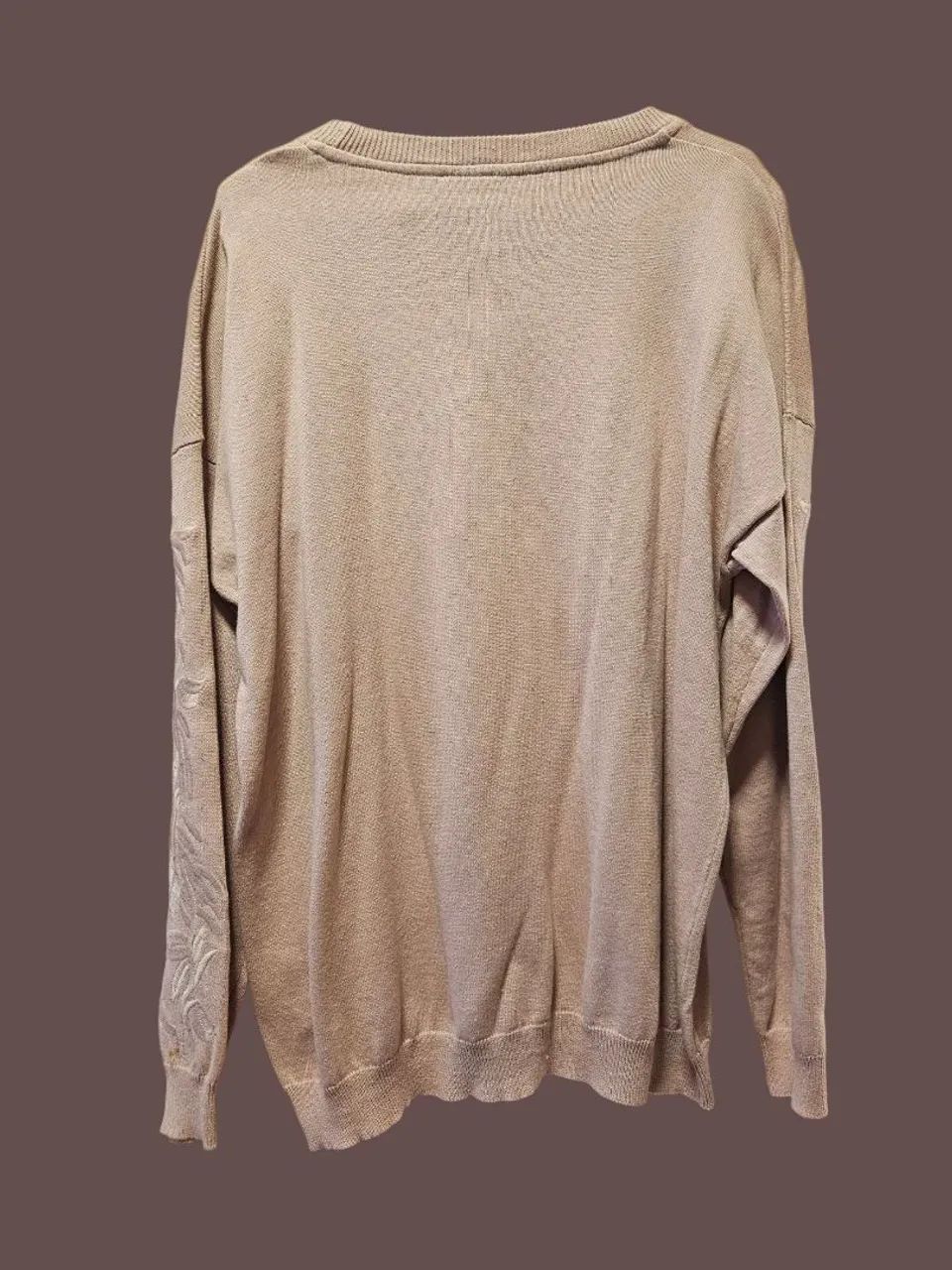 BLUSA MOLETON MANGA COMPRIDA BORDADA - ROSÉ - Foto 3