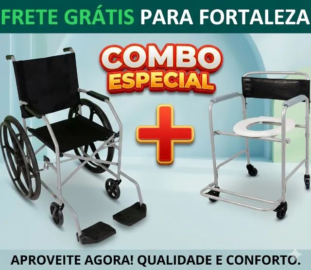[NOVO] Cadeira de Rodas + Cadeira De Banho Higiênica (Entregamos + Garantia!) NOVOS