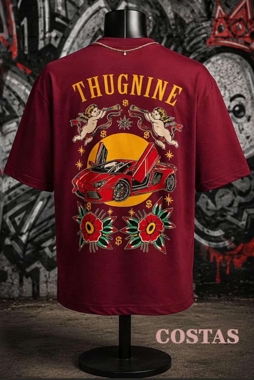 Camiseta Oversize Thug Nine Algodão Premium - Foto 3