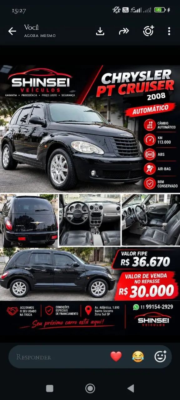 Chrysler Pt Cruiser PT Cruiser Classic 2.4 16V 143cv 4p 2009