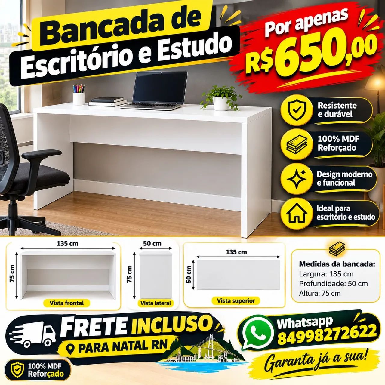 Bancada de estudo e escritório  - Foto 2