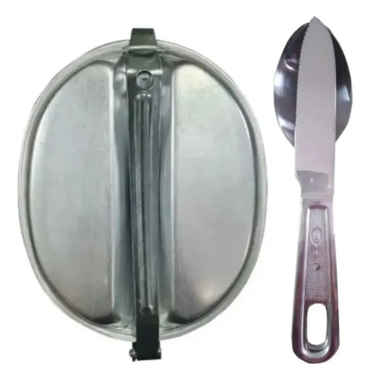 Marmita de alumínio + porta marmita + talher inox militar  - Foto 2