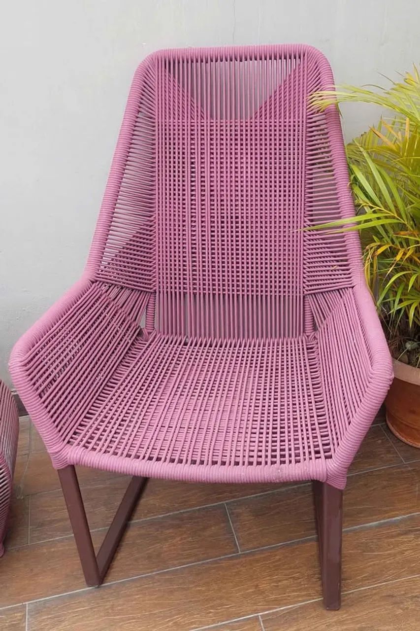 Conjunto com duas poltronas e mesinha de corda náutica - Foto 5