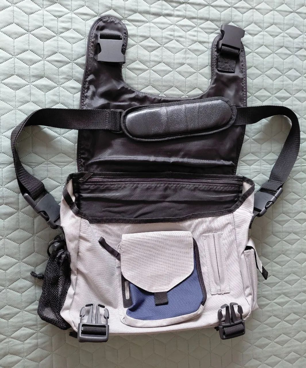 Bolso cinza e azul - Foto 4