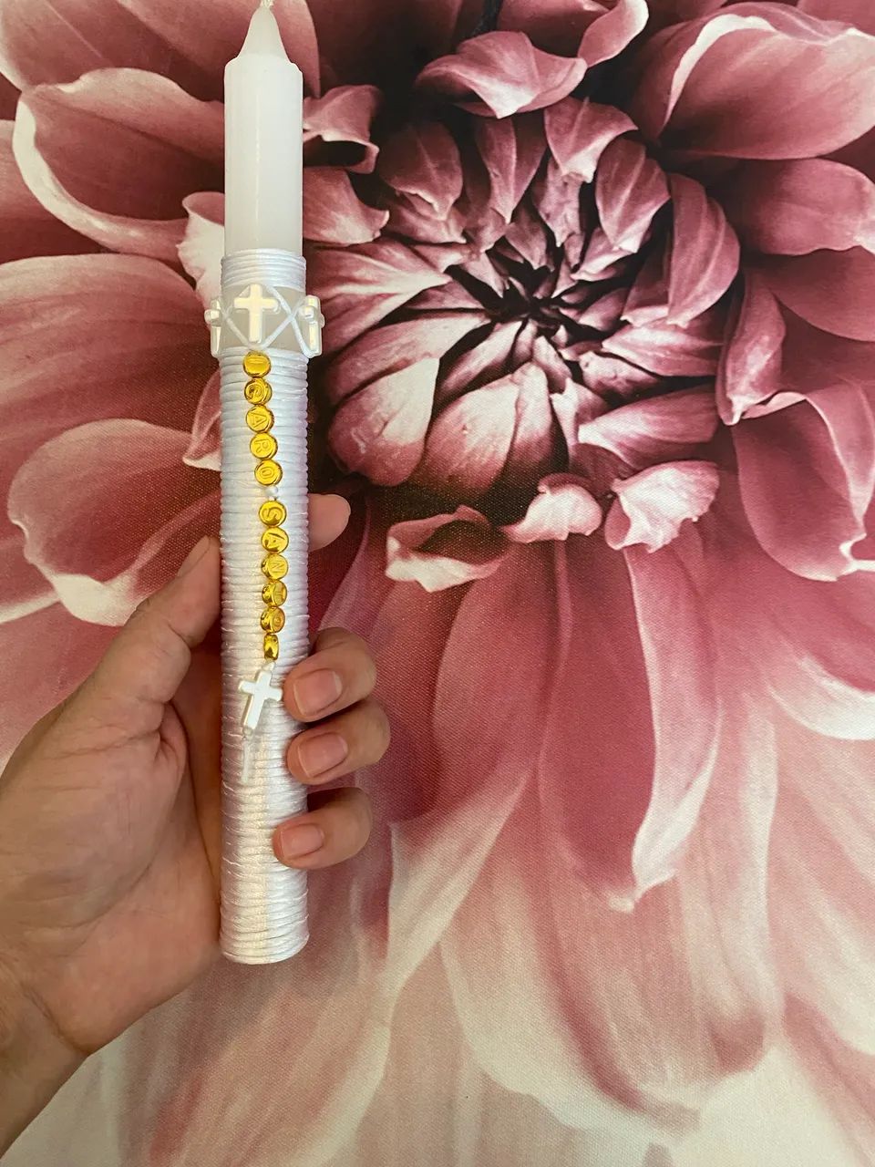 Vela decorada para batizado, comunhão e crisma. - Foto 5