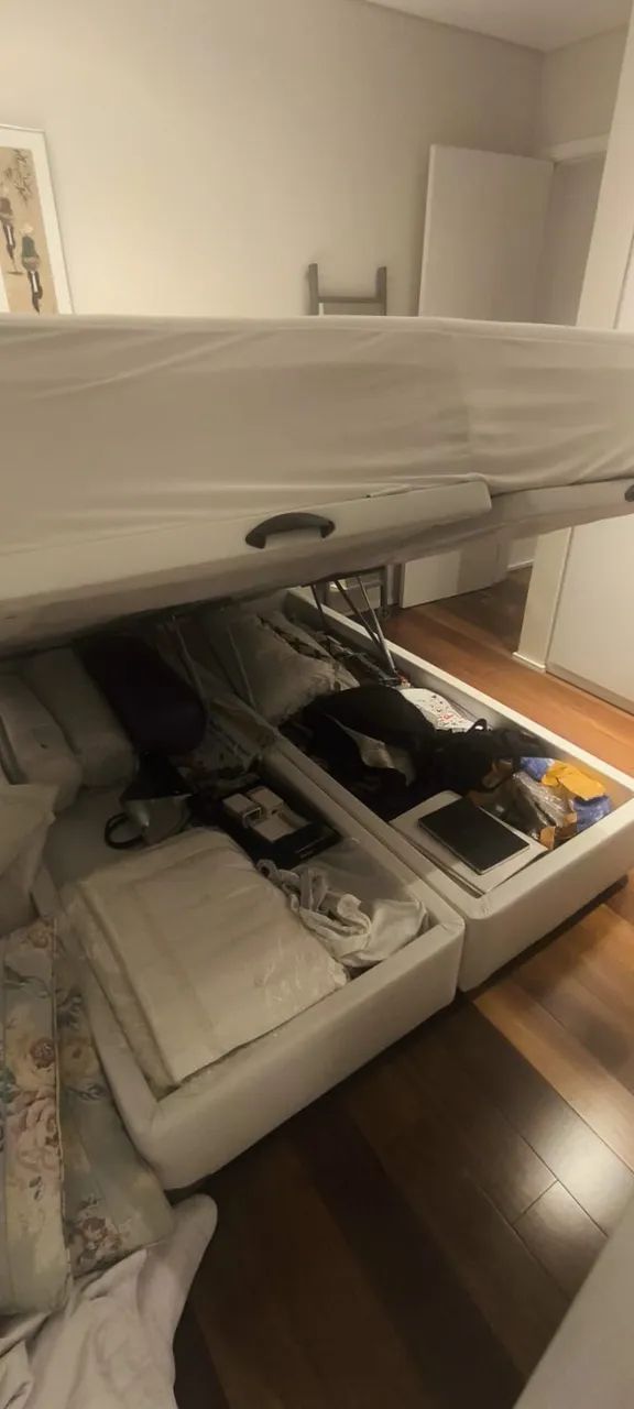 Cama Queen com Baú + Cabeceira + Colchão Sankonfort - Estado de Nova - Foto 2