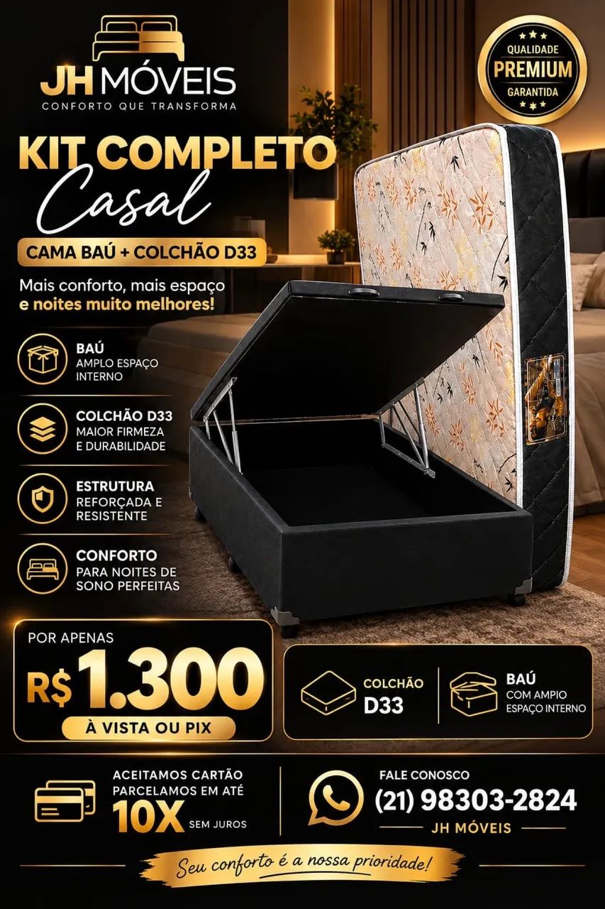 BASE BAÚ + COLCHÃO D33