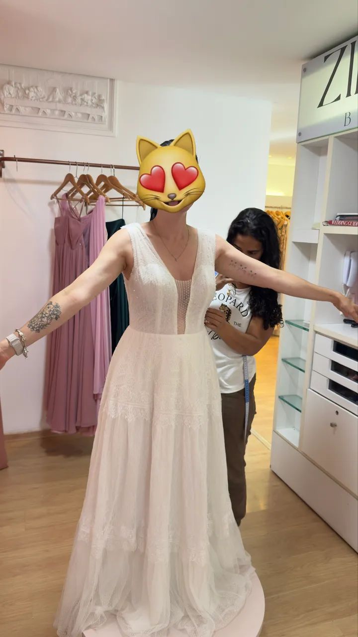 Vestido de Noiva Boho em Renda - Tam. 42