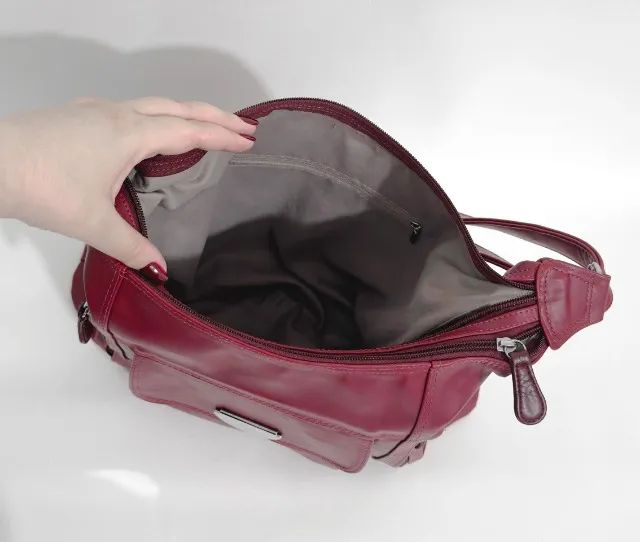 Bolsa Hobo Vermelho Bordô - Foto 3