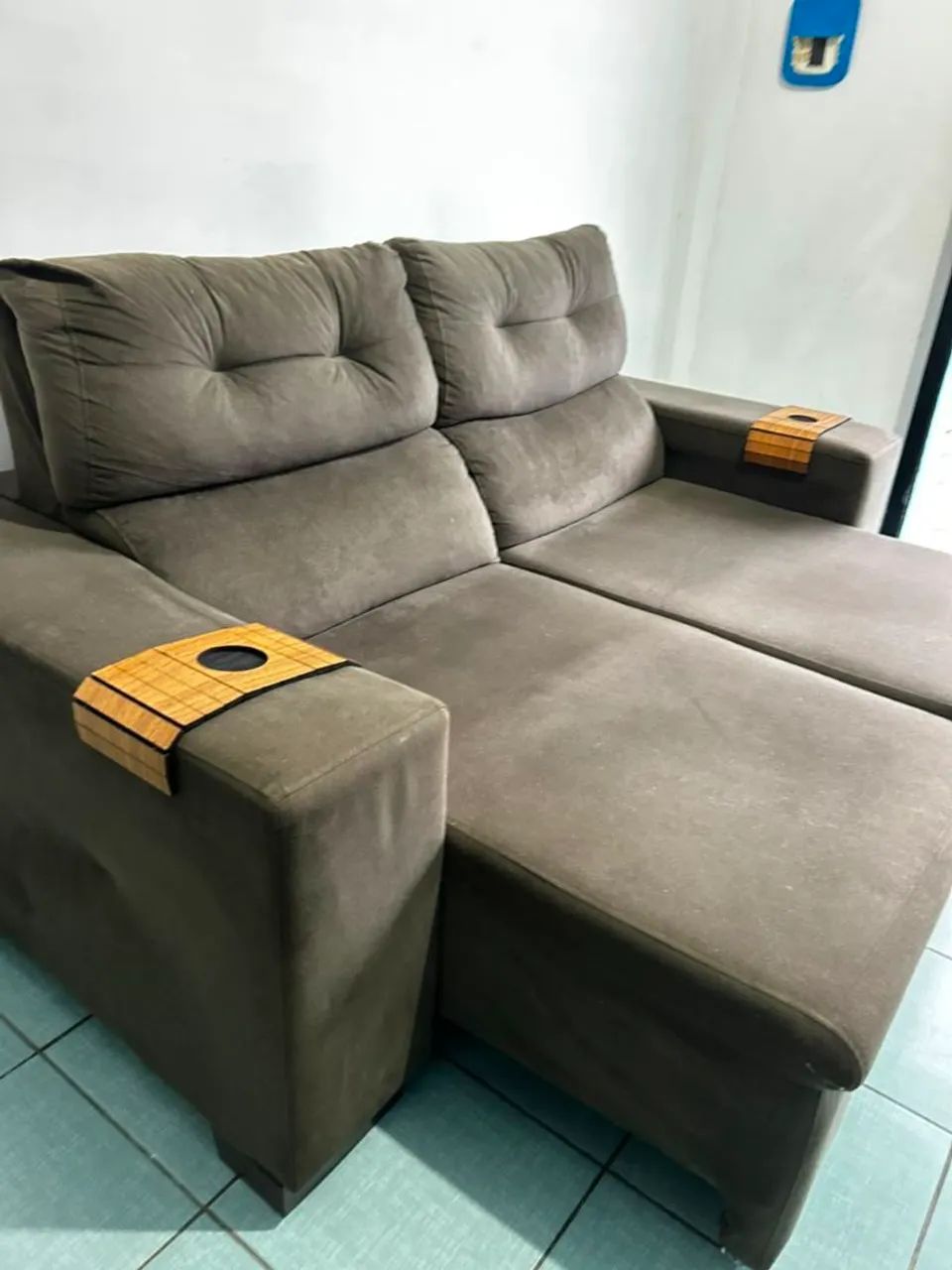 Sofá retrátil em Suede de luxo entregamos 