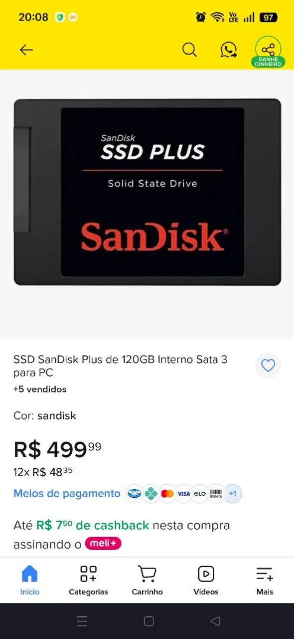 SSD SanDisk 120Gb sata - Foto 5