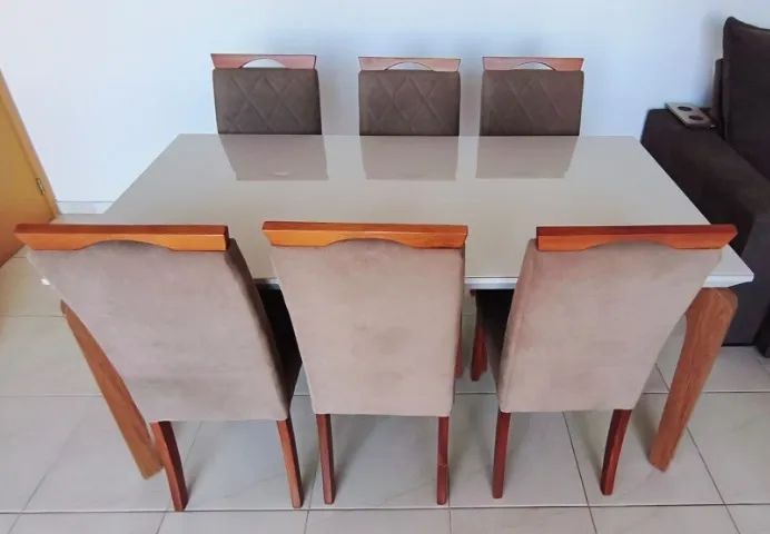Mesa de Jantar com Tampo de Vidro - 1,80 x 0,90m - Foto 2