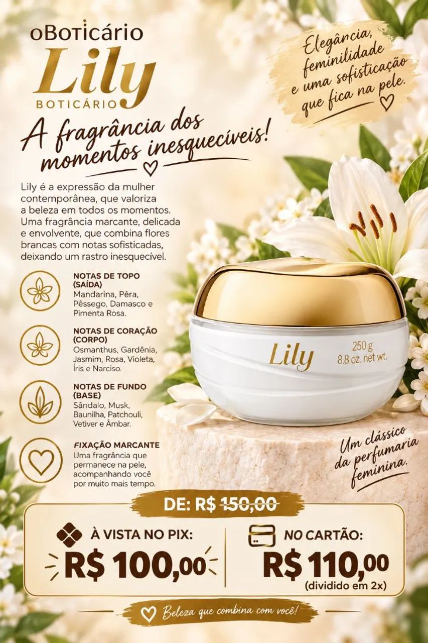 Hidratante Acetinado Lily Tradicional