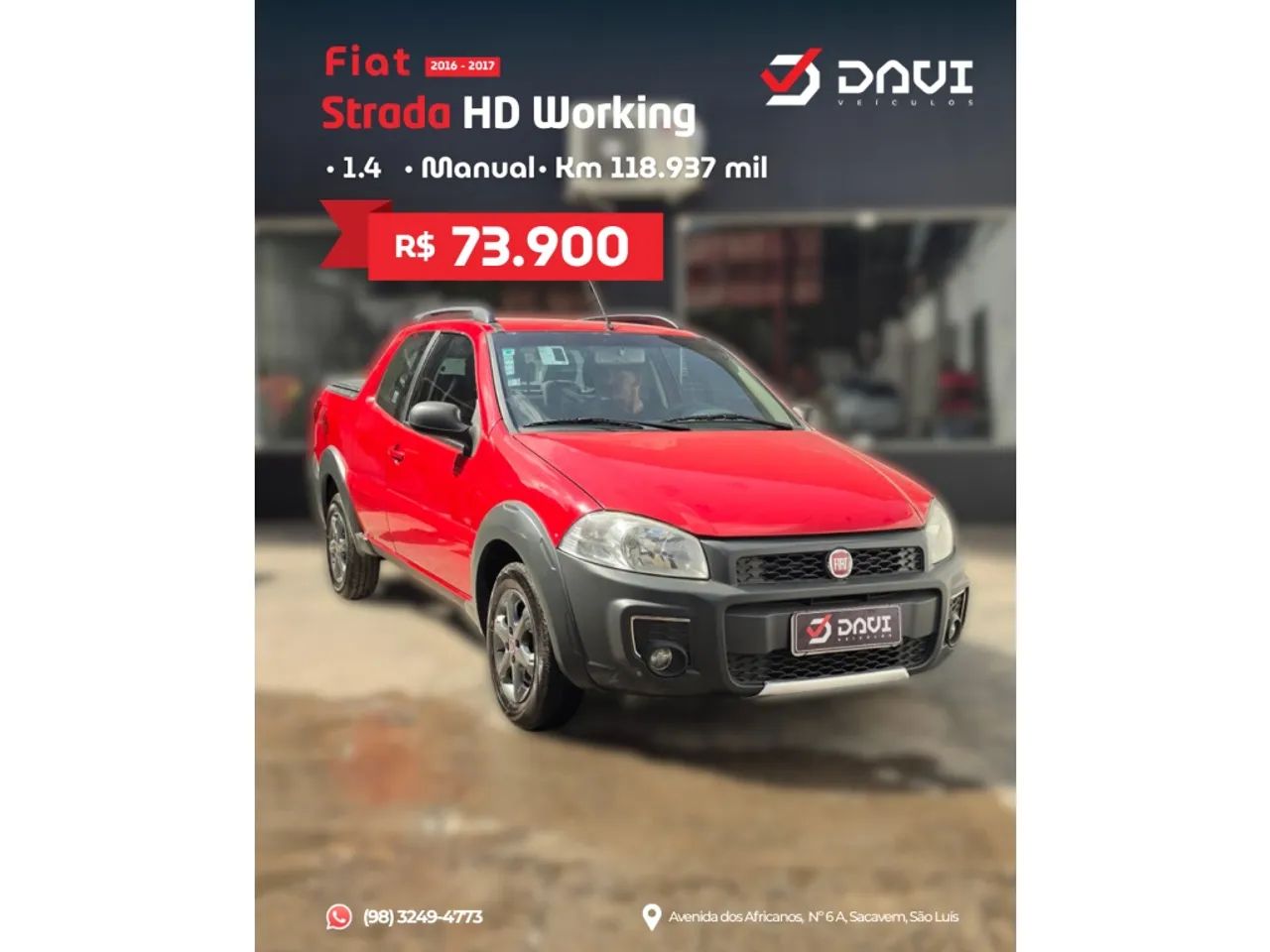 Fiat Strada Working Hard 1.4 Fire Flex 8V CD 2017