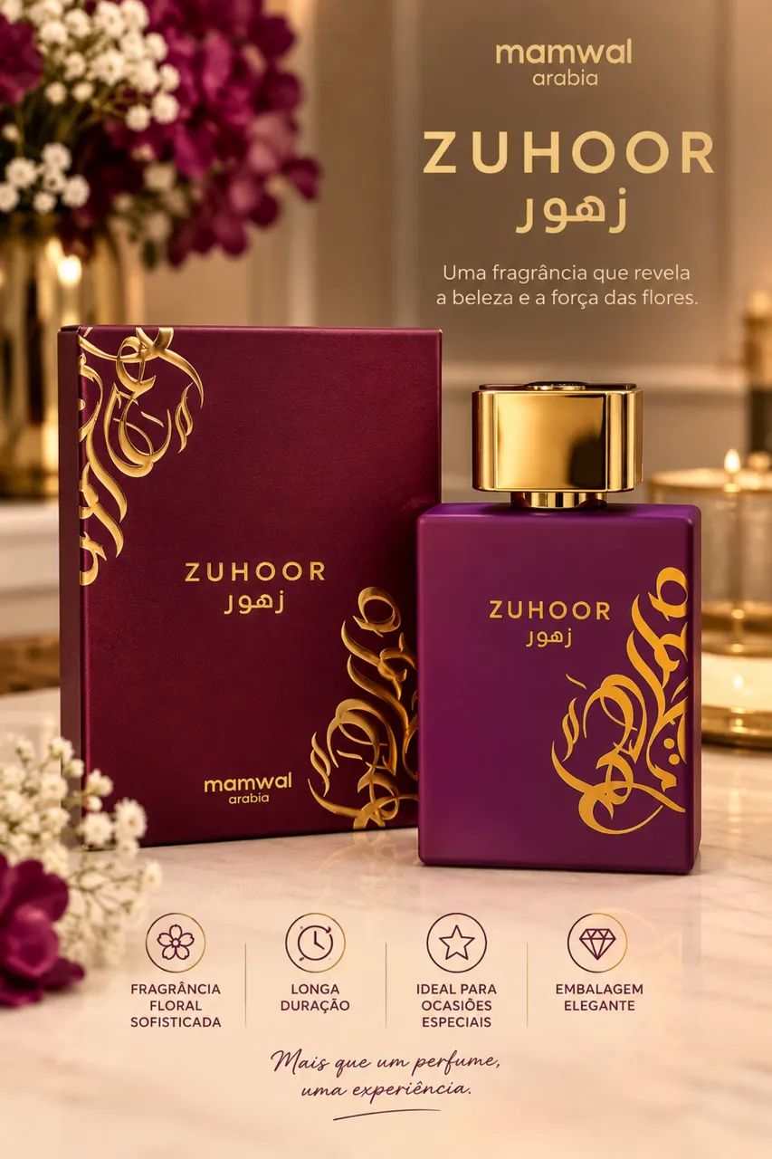 Perfume árabe Zuhoor  Feminino 100ML