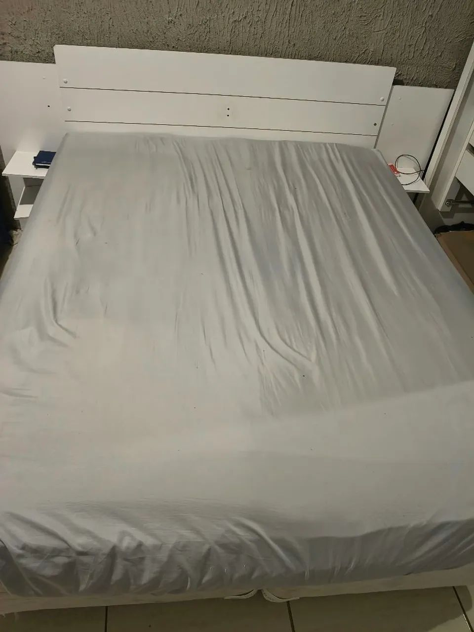 Cama Box Queen de casal - Colchão, base e cabeceira. - Foto 2