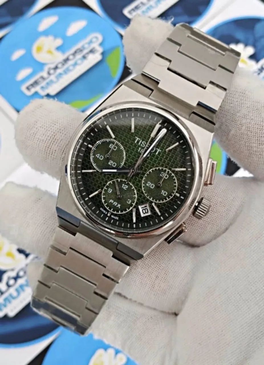 RELÓGIO TISSOT PRX CHNOGRAPH FUNDO VERDE - Foto 2