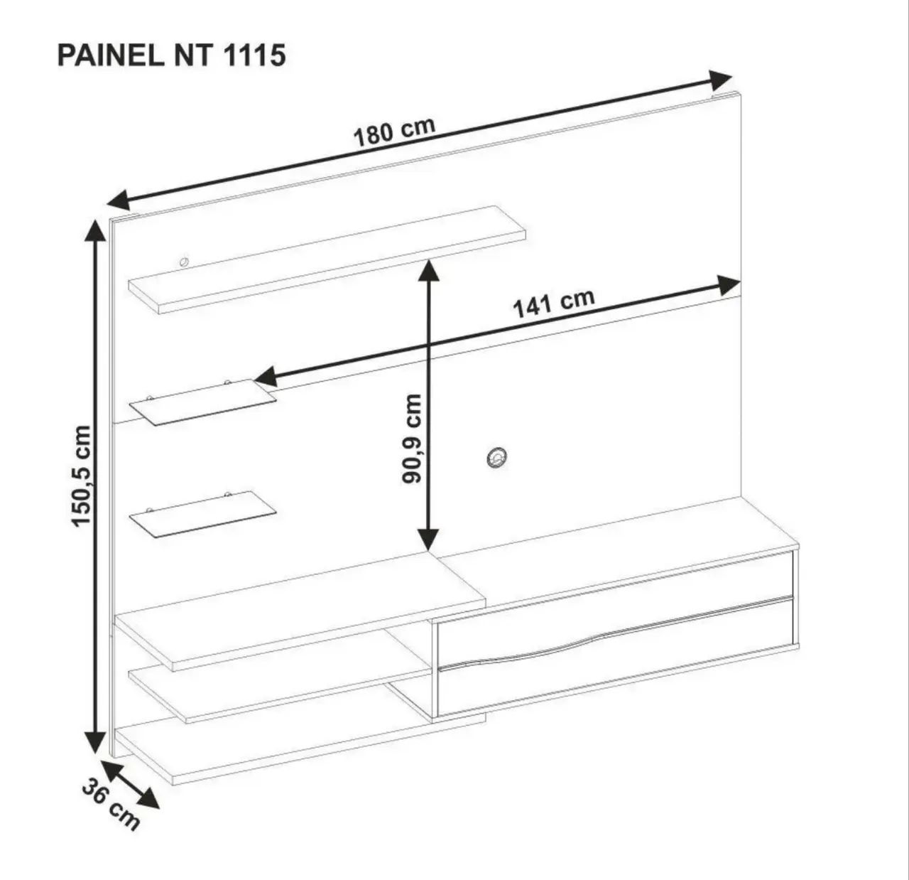 Painel para TV até 60 Polegadas 1 Porta Led - Foto 2