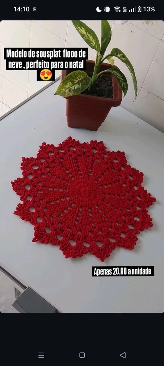Sousplat de crochê 