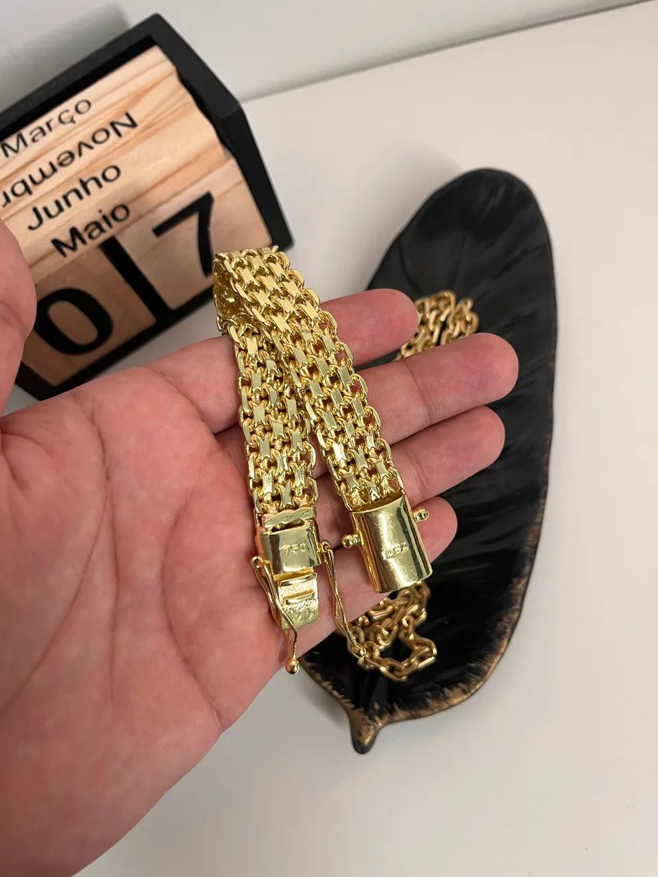 Bracelete Masculino Banhado a ouro  - Foto 5