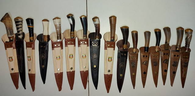 Facas artesanais COM BAINHA de disco de arado (aço carbono)