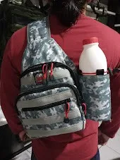 bolsa transversal com suporte de celular e suporte para garrafa