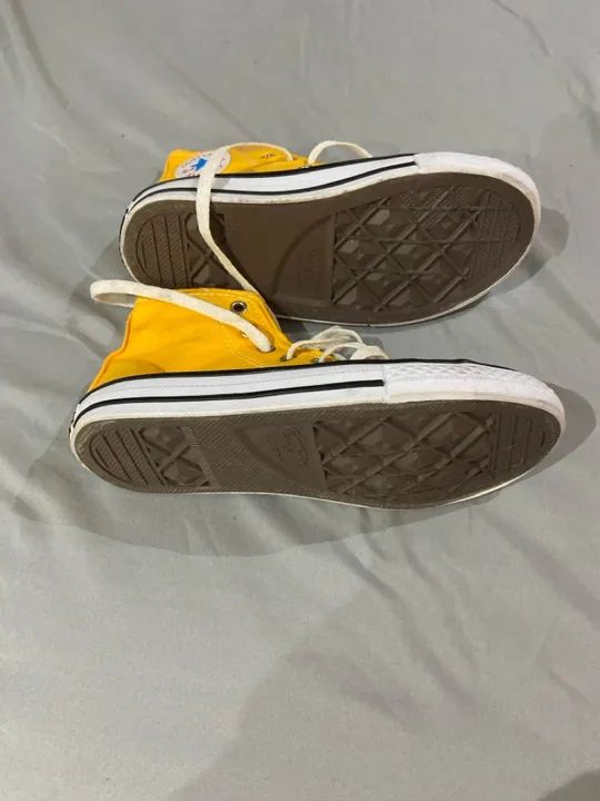 Tênis Converse Infantil Amarelo - Foto 4