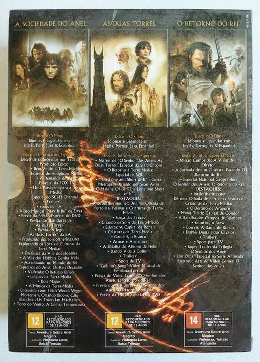 Dvd A Trilogia Senhor dos Anéis e Hobbit - Lacradoe Original  9 Discos (RARIDADE ) - Foto 4