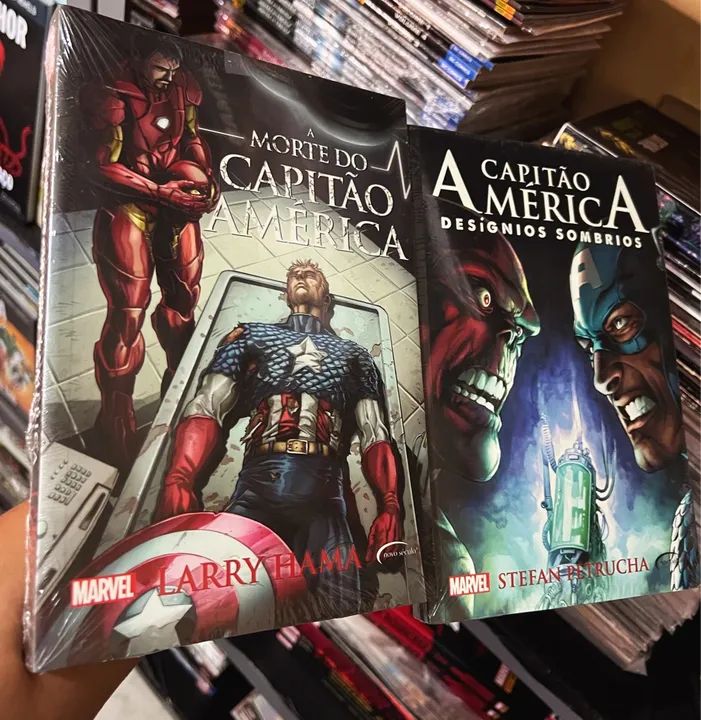 Livros a morte do capitão América e capitão América designos sombrios lacrados