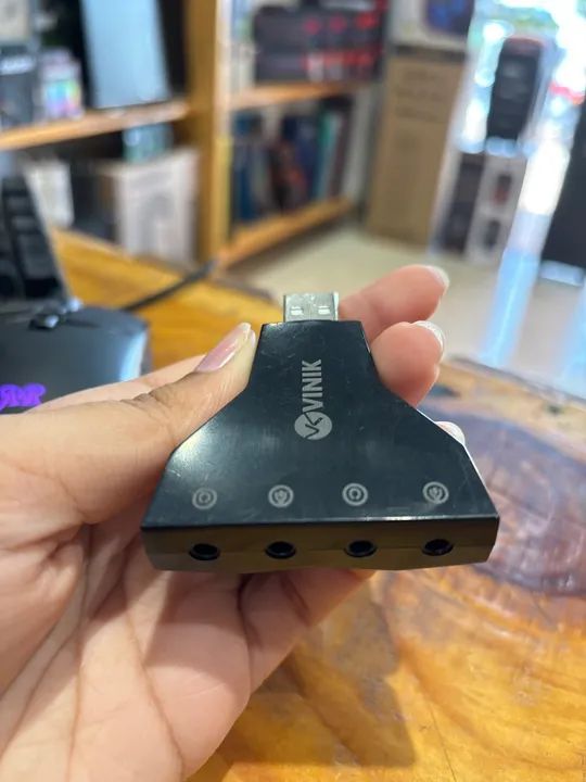 Adaptador de Áudio 7.1 para PC Entrada USB com 4 Saídas - Foto 2
