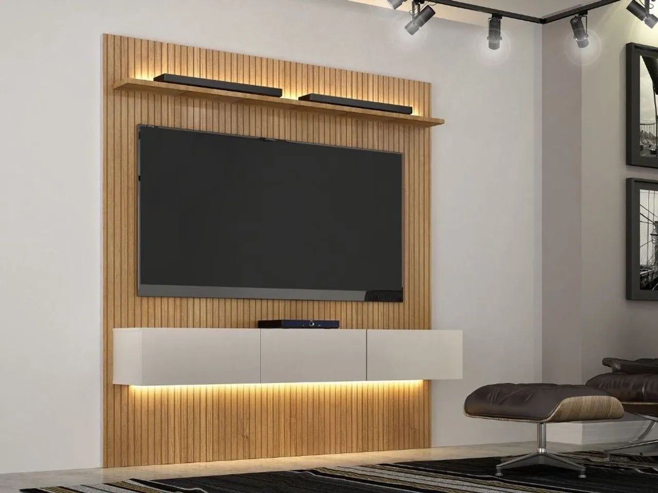Home Suspenso Curitiba 1.79 70? Com Led - Cinamomo/Off White l765