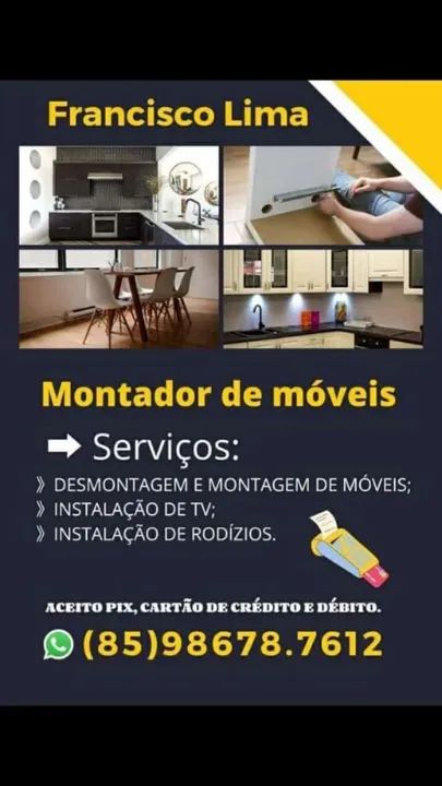 Montador de Móveis: Montagem, desmontagem & assistência de Móveis Francisco Lima