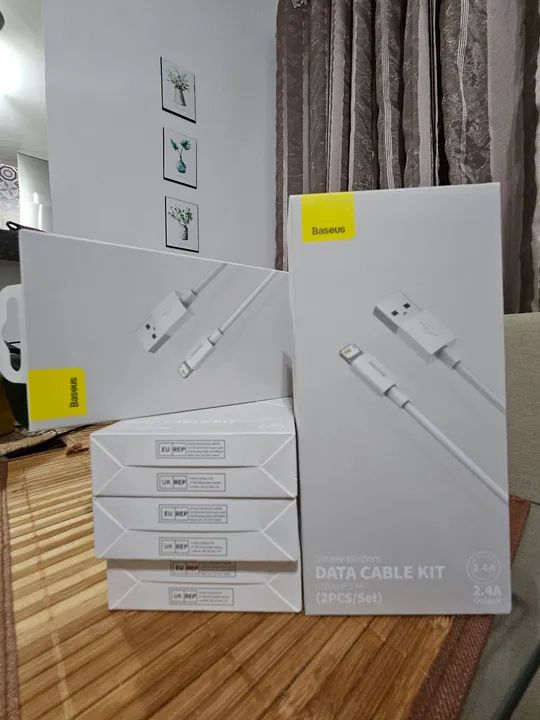 Kit de Cabo de Dados Baseus para iPhone (2 Peças) - Novo