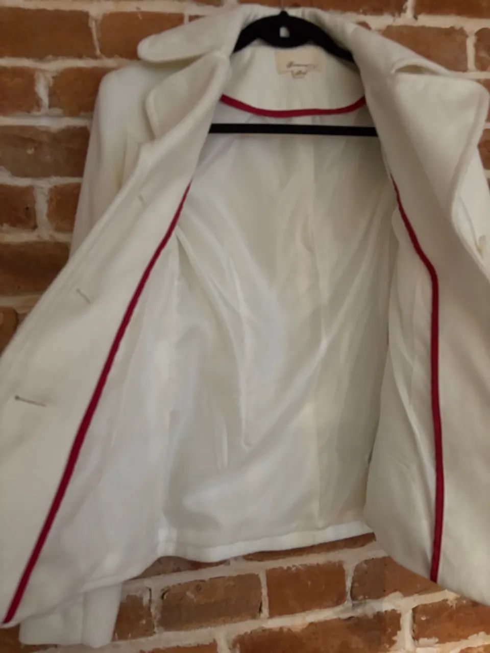 Casaco de lã branco feminino  - Foto 3