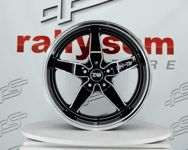 Jogo De Roda Zeus Wheels Preto Borda Diamantada 5x114 - 19x8,5 e 19x9,5 Offset 35/22