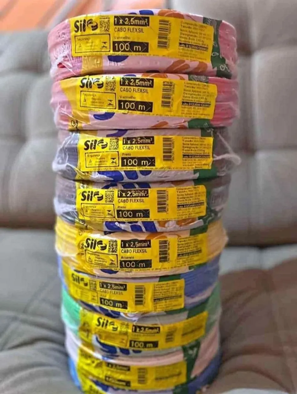 Cabos Flexíveis 2,5mm Cabo Flexsil 100m Diversas Cores