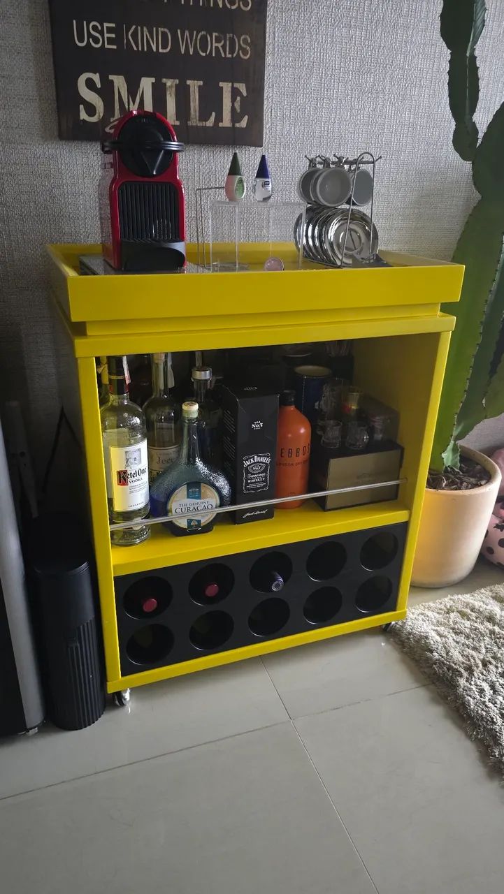 Carrinho Bar Amarelo - Foto 2
