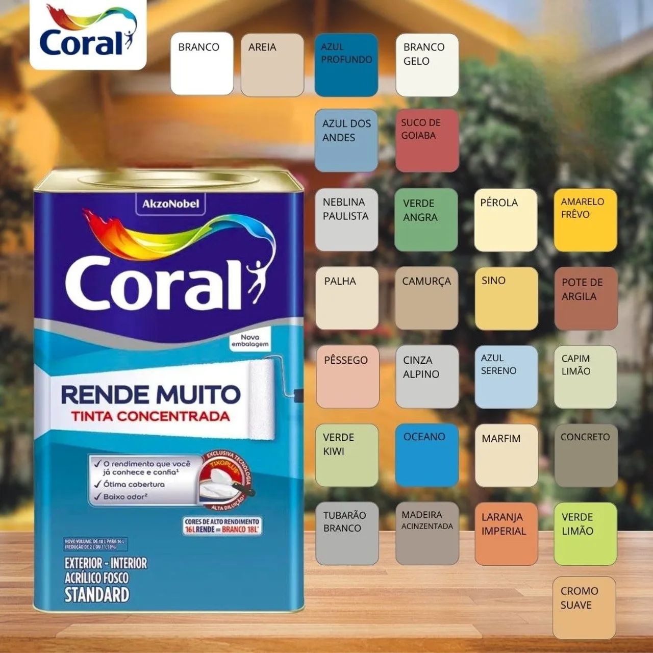 Tinta Concentrada Coral Rende Muito - Cores Variadas