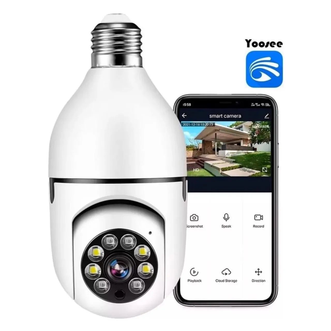 Camera wi-fi tipo lâmpada em promoção fácil de instalar tudo no celular - Foto 2