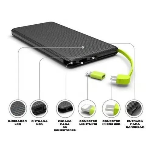 Carregador Portátil 10.000 mah PowerBank Original Kapbom Para iPhone e Android  - Foto 3