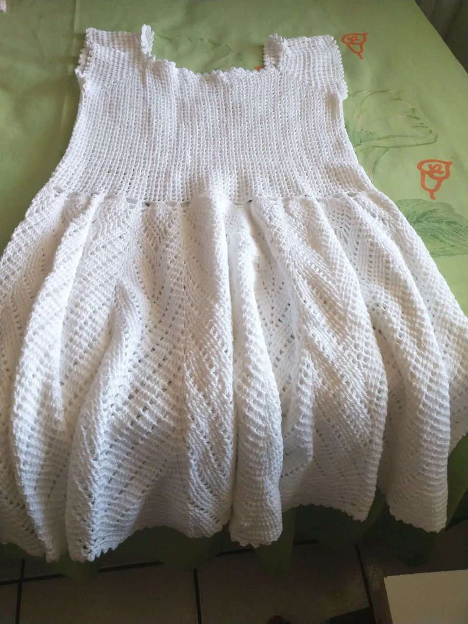 Kit Vestidos de crochê rosa e branco  - Foto 4