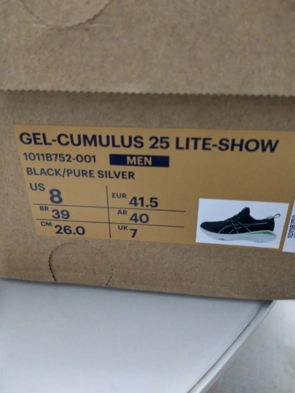 Tênis Asics gel cumulus 25 - lite-show - preto e verde - preto+verde - Foto 4