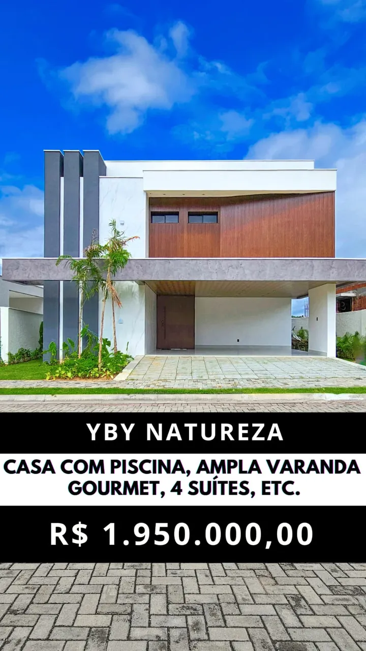 Casa de alto padrão com piscina e 4 suítes no condomínio YBY, confira!