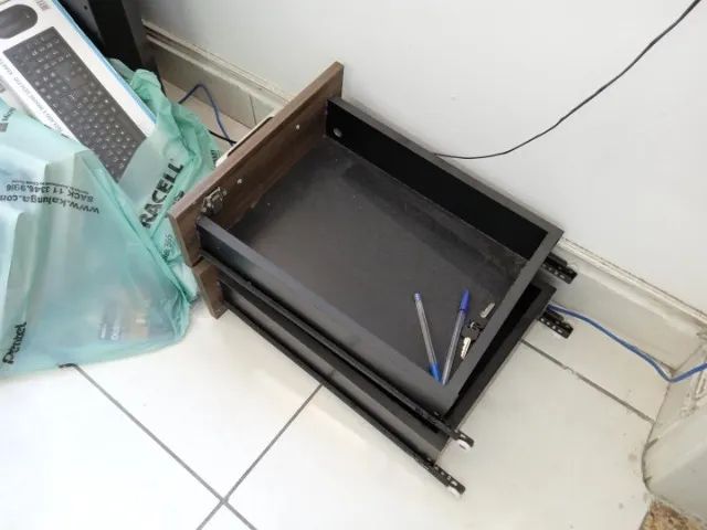 Balcão de recepção em MDF Preto 120 cm x 160 cm x 140 cm - Foto 6