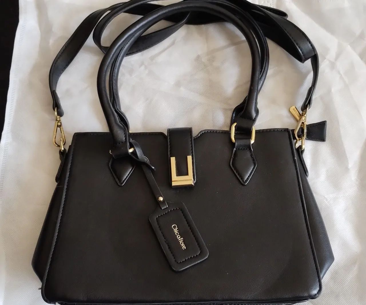 Bolsa Chicofiore Preta com Alça Transversal - Foto 3