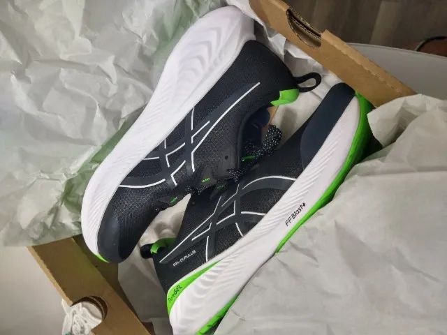 Tênis Asics gel cumulus 25 - lite-show - preto e verde - preto+verde