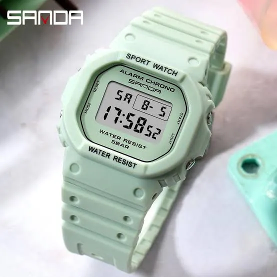 SANDA 293 - Relógio Digital Led, À Prova D'água, Multifunções.